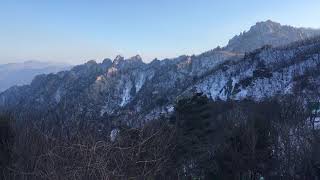 백두대간 한계령 겨울 휴게소.