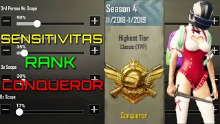 SENSITIVITAS NO RECOIL RANK CONQUEROR SEMUA TIPE ANDROID DAN IPHONE - PUBG MOBILE INDONESIA