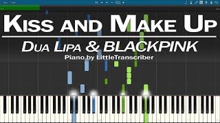Dua Lipa & BLACKPINK - Kiss and Make Up (Piano Cover) Synthesia Tutorial by LittleTranscriber
