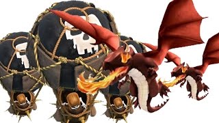 Драконы 4 лвл. Драконы 3 лвл.  Атака воздухом. clash of clans