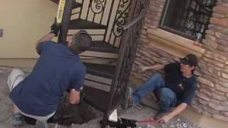 Iron Spiral Staircase Installation by First Impression Ironworks, Phoenix, AZ