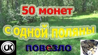 50 монет с поляны.ПОВЕЗЛО !!!поиск с металлоискателем
