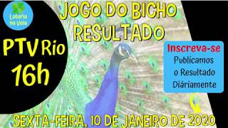PTV Rio Resultado das 16 horas 10 01 2020 do jogo do bicho de sexta feira