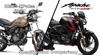 Hero XPulse 200T V/S TVS Apache RTR 200 4V