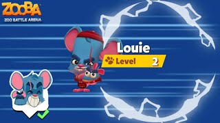 Zooba MASTER LOUIE Level 2 +New STICKER Zooba Zoo Battle Arena