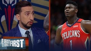 Zion's not phenomenal, he's a phenom! — Nick Wright on Pelicans vs Spurs | NBA | FIRST THINGS FIRST