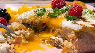 Výborná plněná tortila se zeleninou a vejcem!! Exclusive breakfast tortilla !!!