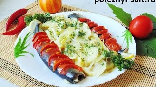 Сайра на пару с картошкой
