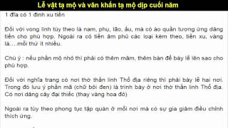 Lễ vật tạ mộ và văn khấn tạ mộ dịp cuối năm