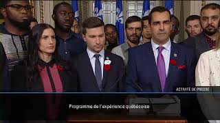 Modifications au Règlement sur l’immigration au Québec, volet PEQ-Point de presse des trois partis