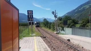 Arrivo Treno della Val Venosta alla stazione di Rablà.