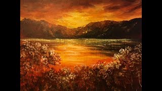 Как создать Мягкие переходы в акриле- Восход.. Blending in acrylic. Sunrise