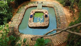 Building Swimming Bamboo Pool And Fish pond(Bamboo 100%)