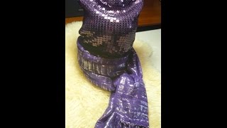 Яркая весенняя шапочка из ткани с пайетками
