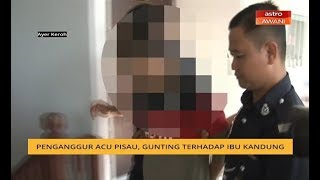 Penganggur acu pisau, gunting terhadap ibu kandung