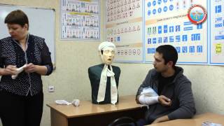 Наложение повязки при венозном кровотечении