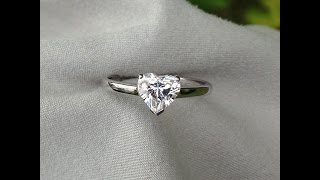 0.91 carat G-VS2 Heart Shape Diamond Solitaire Ring from Bangkok, Thailand