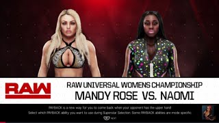 WWE 2K19 NAOMI VS MANDY ROSE RAW UNIVERSAL WOMENS CHAMPIONSHIP
