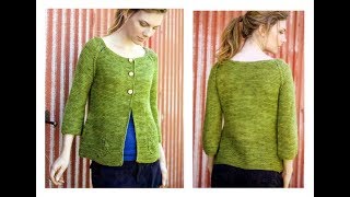 Кардиган Спицами - Реглан Сверху 2019 / Cardigan with Spokes Raglan Top / Strickjacke mit Speichen