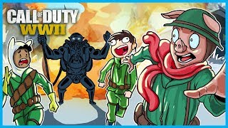 Call of Duty: WWII Zombies Funny Moments! - Boss Zombie, Easter Egg Fail, and BBQ Chicken Men!
