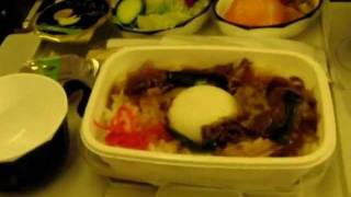 日本航空・JL707便 バンコク行 機内食・・・牛丼