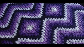 Плед Зигзаг на основе бабушкиного квадрата