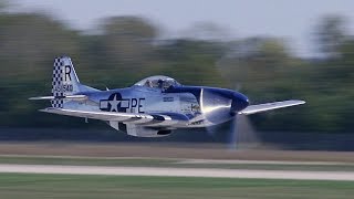 20 - P-51 Mustangs take-off! HUGE formation of humming Merlins fill the air!
