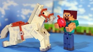 Игрушки Майнкрафт. Фигурки Стив и Лошадь, Животные. Маленький мультик Майнкрафт. Minecraft Toys