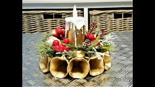 ЗОЛОТОИ ПОДСВЕЧНИК ИЗ ЯИЧНОГО ЛОТКА...GOLDEN CANDLESTICK FROM EGG TRAY ...