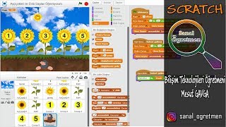(Scratch) Matematik Dersi Ayçiçekleri ile Üslü Sayıları Öğreniyorum