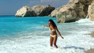 Beautiful princess in Kathisma beach, Lefkada - Greece