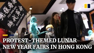 Hong Kong protest supporters hold independent Lunar New Year fairs across the city