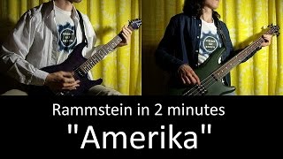 18) Rammstein - Amerika (Guitar & Bass cover + TAB | lesson HD)