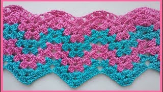 Зигзаг крючком / Zig Zag, Crochet Chevron