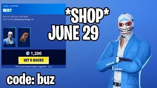 *NEW* Item Shop! HEIST SKIN IN SHOP NOW! June 29 Fortnite Daily Update