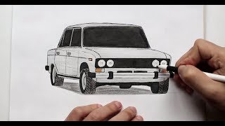 ❤️ Как нарисовать машину ВАЗ 2106 поэтапно ❤️