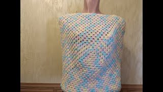 Вязание крючком для начинающих Кофточка на основе квадрата