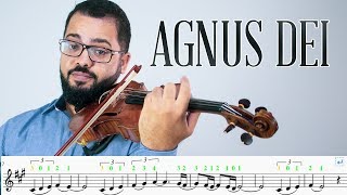 TUTORIAL  | Como Tocar AGNUS DEI no Violino + Partitura | Violino Para Iniciantes