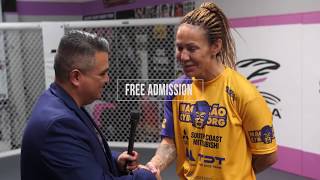 Bellator 238: Cris Cyborg Open workout quick one on one interview.