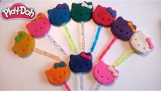 Учим цвета и цифры от 10 до 20  на английском языке с Play Doh и формочками Hello Kitti  для детей