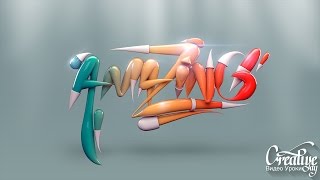 "Amazing" текст в  Cinema 4D Урок