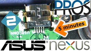 ASUS NEXUS 7 micro-usb replacement without disassembling / замена micro-usb паяльником без разборки