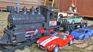 Паровоз везет машинки для Макса Игрушки для мальчиков в видео для детей