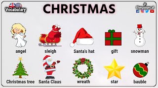 Christmas Vocabulary in English - Song for kids - Christmas words listening & speaking