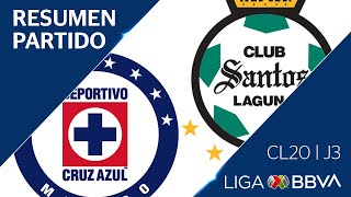 Resumen y Goles | Cruz Azul vs Santos Laguna | Jornada 3 - CL 2020 | Liga BBVA MX