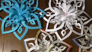 Новогодняя объемная  СНЕЖИНКА  из бумаги своими руками.
