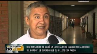 Mensajero se ganó la lotería pero cuando fue a cobrar "el gordo", el billete era falso