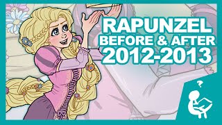Let's Draw: Rapunzel (One Year of Progress) Before and After