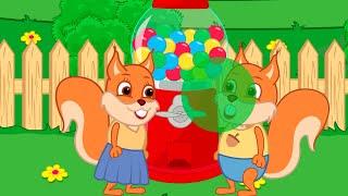 Famille d'Écureuil - Amusez-Vous Avec Machine à Gommes Animé 2022 en Français