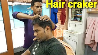 Hair cracking head massage with neck cracking by indian barber  ASMR videos
